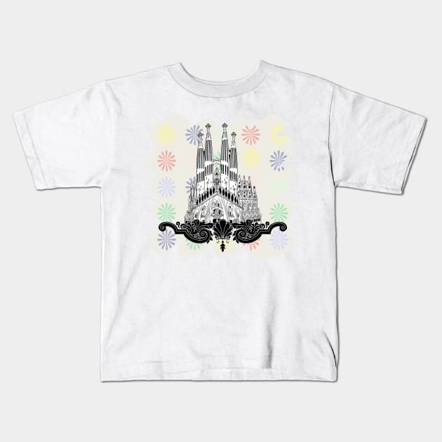 The Sagrada Familia Kids T-Shirt by SemDesigns